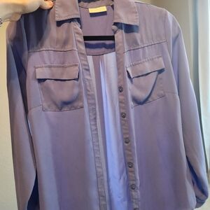 New York and Company purple chiffon blouse in a size xs
